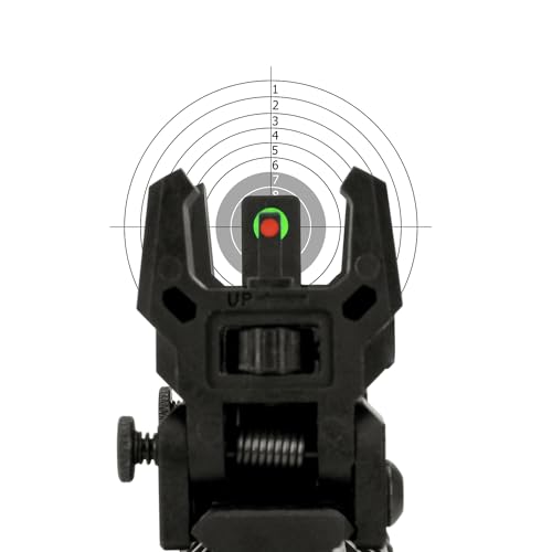 Aecktech Fiber Optic Sights,with Green and Red Full Fiber Optics Dots Polymer Fiber Optics Sights Front and Rear Backup Sights (Big Front Red Rear Green Black)