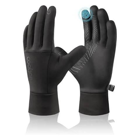 COOLJOB Touchscreen Winter Gloves for Men Women, Snow Gloves for Outdoor Sports, Warm Thermal Cold Weather Gloves for Cycling Running Dog Walking, 1 Pair Medium Cover
