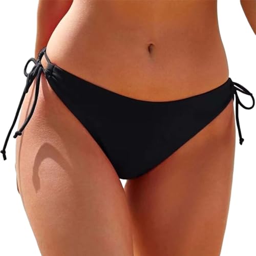 Bañador Mujer Niña Adolescente Braga de Bikini con Lazos Traje de Baño Ajustable Braga Bikini Tanga Brasileño Bañador Cómodas y Suaves Trajes de Baño Bragas Secado Rápido Braguita Vacaciones Playa