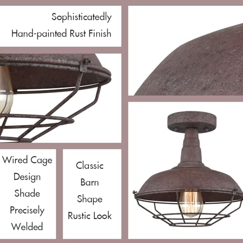 Image of DAYCENT Semi Flush Mount Ceiling Light Barn Style Light Fixtures