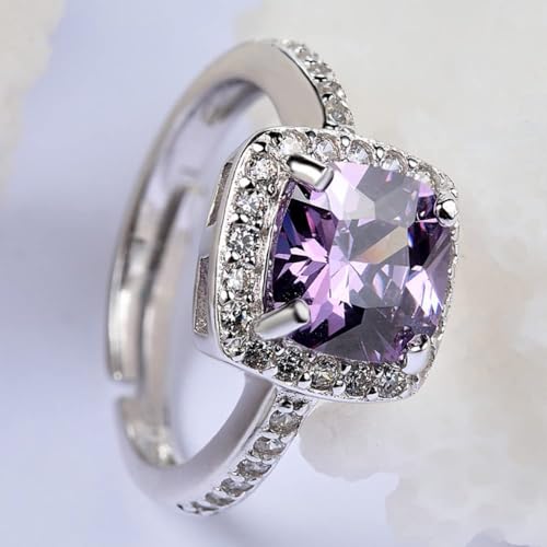 Bijoux en pierres précieuses naturelles bague améthyste - 5