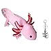 Peluche de Axolotl Rosa de 12 Pulgadas / 30 cm, Lindo muñeco de Juguete de Peluche de Axolotl con un Llavero de Metal del Mismo Estilo para Regalo de niños (1pc)