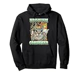 Funny Cat Dank Memes Uranium Consumer Silly Cat Unhinged Pullover Hoodie