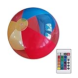 fasloyu 16 Farben Aufblasbarer LED Leuchtender Wasserball, Glow Ball mit 2 Lichtmodi, Pool Spiele für Erwachsene Kinder Toll für Strand Pool Party Outdoor Spiele (Bunt)