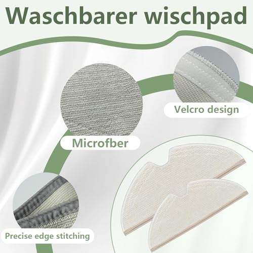 Mop Pad Replacement for Roborock Q5 Pro/Q8 Max/Q8 Max+/Q7/Q7+/Q7 Max/Q7 MAX+/S5/S50/S51/S55/S5 MAX/S6/S6 Max/S6 MAXV/S6 Pure/E-Series Robot Vacuum Cleaner, Reusable Microfiber and Disposable Mop