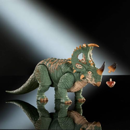Image of Mattel Jurassic World Hammond Collection Sinoceratops Deluxe Articulated Action Figure Large Size, Posable Tail