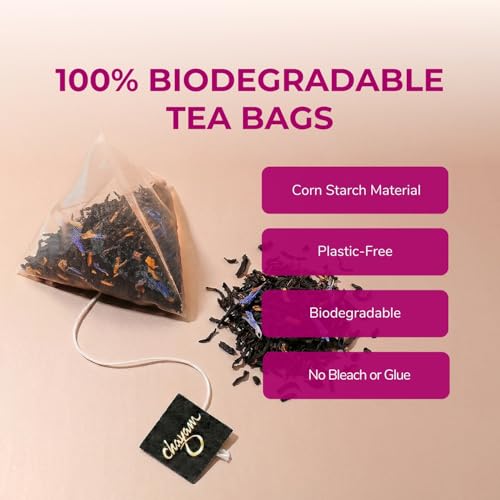 Image of CHAYAM Baron's Earl Grey Tea Bags with Citrusy Orange Peel & Blue Corn Flower | 20 Tea Bags, Pack of 2 | 100% Natural Bergamot Oil | Whole Leaf Assam Orthodox Black Tea | Make Hot or Iced Tea