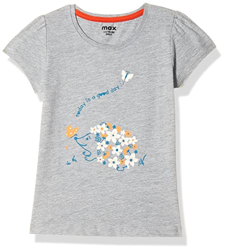 Image of Max Girls Printed Round Neck Regular Fit T-Shirt