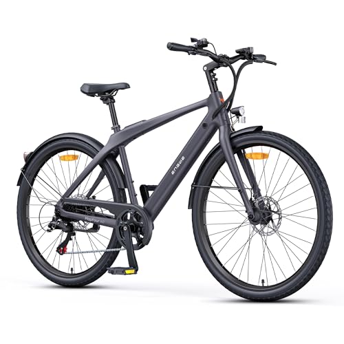 ENGWE N1 Air Bicicleta Eléctrica, hasta 100 km, 36 V 10 Ah Batería, Cambio de 7 Velocidades, Rotor Interno, Compatible con App y Bluetooth (N1 Air, Gris)