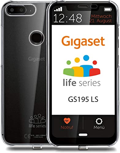 Gigaset GS195LS - Teléfono móvil para personas mayores - Fácil de usar- Pantalla de inicio personalizable - Función de llamada de emergencia - Libre -Pantalla con textos y números extragrandes - Negro