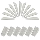 KURUGEILI 60PK 3 inch Plastic Arrow Fletching Arrow Vane TPU Fletchings for DIY Arrow Archery Bow White