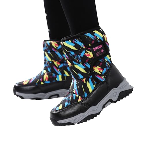 IWIHMIV Non-Slip Snow Boots for Boys Girls Waterproof Plush Cotton Snow Boots Outdoor Warm Winter Shoes for Girls3