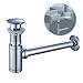Produktbild Auralum Siphon Ablaufgarnitur Set mit Überlauf Stöpsel, Edelstahl Abfluss Ventil passt Waschbecken Waschtisch Ablauf fürs Bad, Chrom
