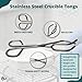 A2Z Stainless Steel Crucible Tongs 3-Prong Beaker Tongs – Heat Resistant Lab Tool for Crucibles, Flasks, and Hot Containers - Ideal For Industrial and Scientific Applications