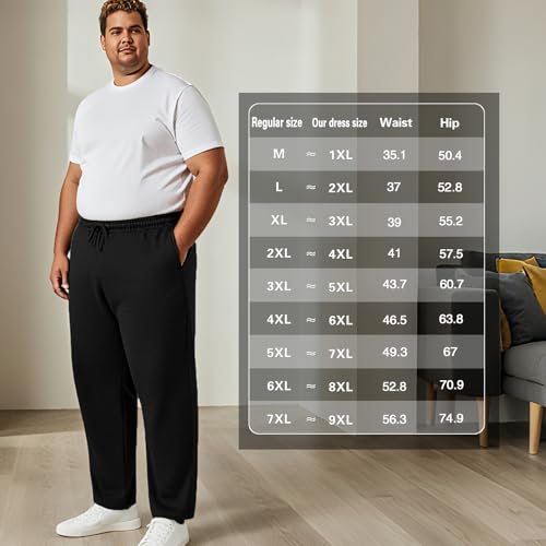 Men's Fleece Sherpa Lined Sweatpants Big and Tall Winter Warm Pants Athletic Running Jogger with Pockets2