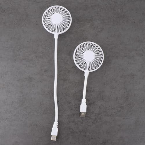 Image of Mini Portable USB Fan Desk Fan Bendable Cable for Travel Commute Lightweight White 28x8x2.8cm