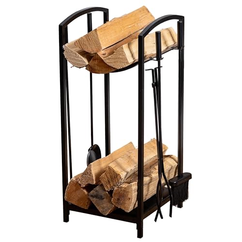 Plow & Hearth 5 Piece Hand Forged Iron Fireplace Tool