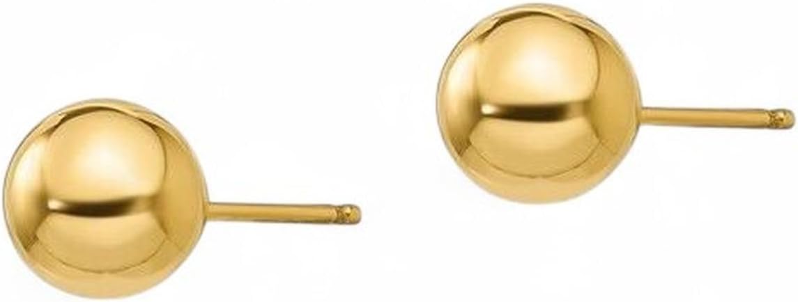 10K Yellow Gold Ball Post Earring -10K Gold Ball Earrings - 6mm- E4050 Chic Jewelry Sets for Women Trendy Jewelry for Daily Wear Minimalist Earrings Collections