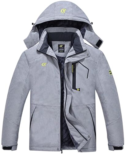Image of QPNGRP Mens Waterproof Fleece Ski Jacket Windproof Winter Snow Coat