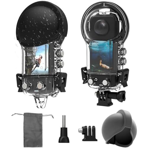 Coyktonty Waterproof Housing Case for Insta360 X4,50M Dive Case Protective Underwater Shell with Bracket Mount Adapter Accessories