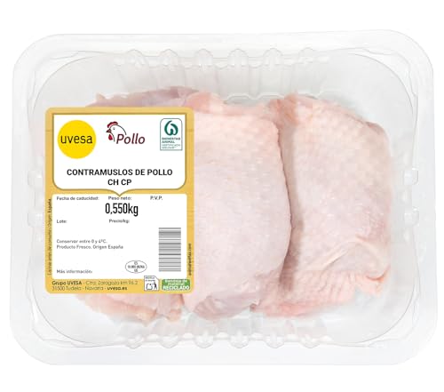 Contramuslo de pollo con hueso, 550gr