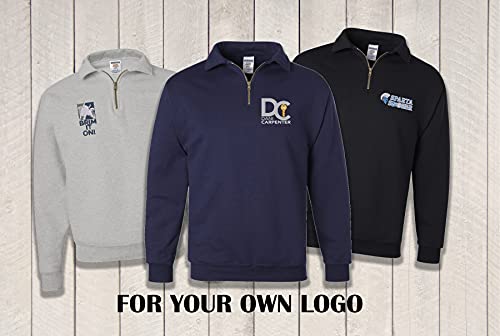 Ink Stitch Men Neblend 4528Mr Custom Stitching Text Logo Super Sweaats Quarter Zip Sweatshirts - Black (L) #TOP3