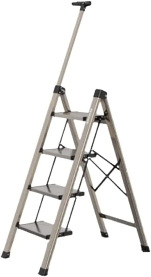 Step Ladder Folding Ladder Thickened Aluminum Alloy Telescoping Ladders, Step Ladders with Wide Pedals and Handrails Folding Ladder Telescopic Ladder(Color:Black,Size:5 Step)