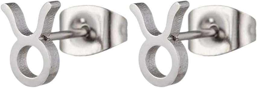 New 2026 12 Constellation Stud Earrings For Women Zodiac Sign Astrology Jewelry Leo Aries Scorpio Ear Cartilage Female Birthday Gift Fashion Accessories Creative