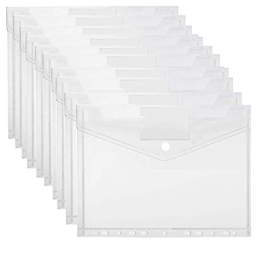 20 PCS Portadocumentos Plastico A4,Carpetas Plastico Pequeñas,Fundas Plástico Folio,Fundas para Documentos A4,Carpeta Portafolios A4,Carpetas Plastico Transparentes A4