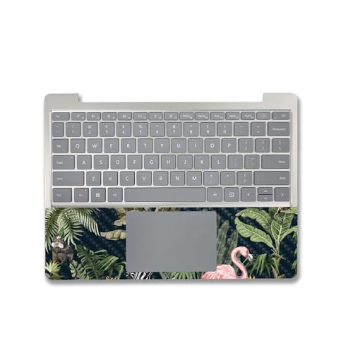 Image of MightySkins Carbon Fiber Skin Compatible With Microsoft Surface Laptop Go 3 (2023) Full Wrap Kit - Tropical Kingdom | Protective, Durable Textured Carbon Fiber Finish | Easy To Apply | Made in the USA