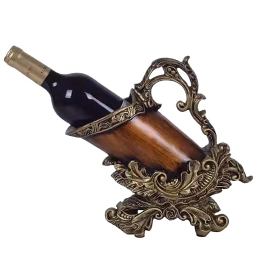 Soporte vintage para botellas de vino de resina miniatura 1