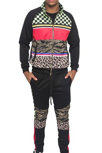 G-Style USA Men's All-in-One Multi-Print Tracksuit Black Large