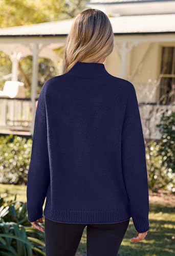 Image of MEROKEETY Women's Turtleneck Long Sleeve Sweater 2025 Fall Cozy Knit Loose Casual Trendy Pullover Tops Winter Clothes