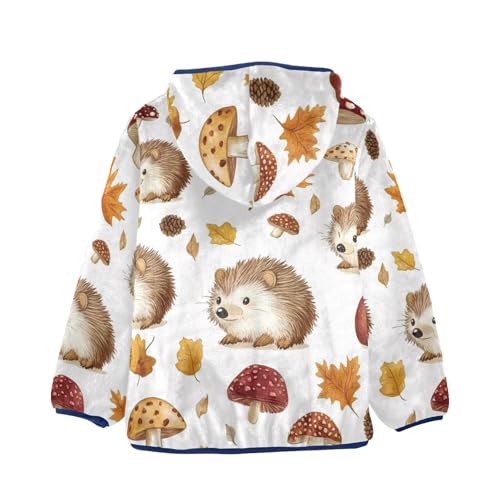 Hedgehogs Girls Fleece Jacket Girls Fall Jacket Girls Zip Up Hoodie Girls Sherpa Jacket 2-10T2
