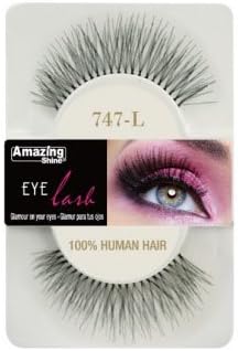 Amazing Shine Professional Quality 100% Human Hair Eye Lashes No. 747 [747-L, LL_0767]