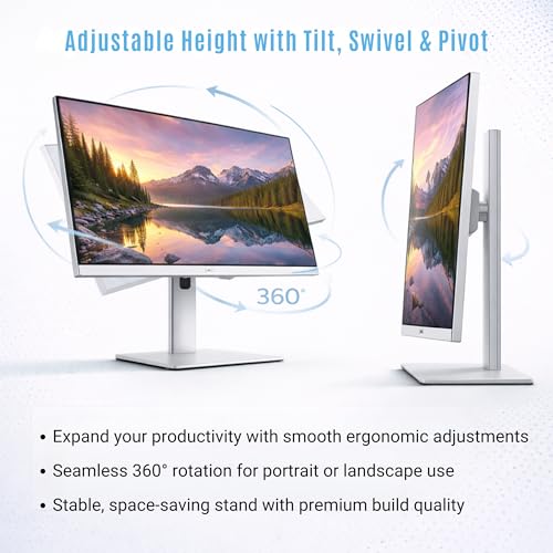 Image of Dell Pro P2725H Plus 27 inch Full HD 1920 x 1080 Monitor - Computer Monitor Screen with Power Cable USB 3.0 Upstream, DisplayPort + HDMI Cables