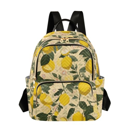 Sac d'école motif citron vintage et sac à dos décontracté taille S femme