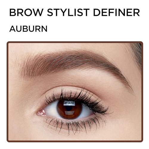 L'Oreal Paris Makeup Brow Stylist Definer Waterproof Eyebrow Pencil, Ultra-Fine Mechanical Pencil, Draws Tiny Brow Hairs and Fills in Sparse Areas and Gaps, Auburn, 0.003 Oz