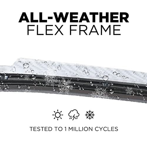 Clix Wipers - White Carbon Wiper Blades For Jeep Wrangler - All-Weather Replacement Windshield-Wipers For All Wrangler/Unlimited Models (1997-2022) - Set Of 2 Blades #TOP4