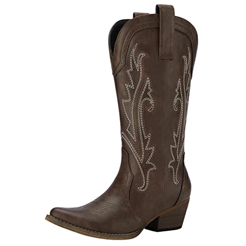 Hisea Rollda Cowboy Boots Women Western Boots Cowgirl Boots Ladies Pointy Toe Fashion Boots #TOP26