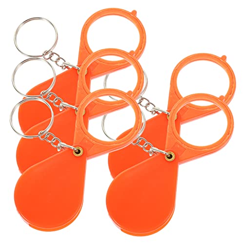 STOBOK 5pcs Folding Magnifying Handheld Magnifier Keychain Jewelry Books Maps Portable Foldable Magnifier Reading Inspection