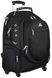 Rolling Backpack, Matein College Wheeled Backpack for Women, Men, Roller School Backpack for Girls, Boys Adults, Travel Laptop Backpack with Removable Wheels Business Bag fit 15.6 inch Notebook, Black
