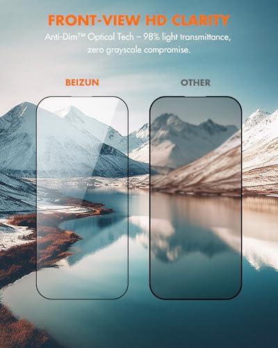 Image of Beizun for iPhone 15 Plus & 16 Plus Privacy Screen Protector [3-Pack], Dual-Side Anti-Spy Tempered Glass with Auto-Align Kit, Military-Grade Shatterproof, Anti-Fingerprint Full Coverage