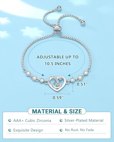 UPROMI To My Granddaughter/Daughter/Niece Gifts, I Love You to The Moon and Back Bracelet, Christmas Valentines Birthday Gifts3