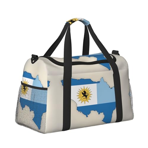 Uruguay flag Map01 print Travel Duffle Bag Gym Bag for Women,Puffer Tote Bag,Weekender Overnight Bag Organizer2