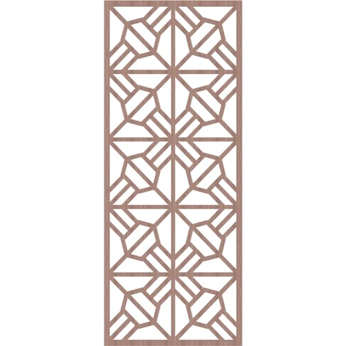 Image of 29 3 /8 inchW x 74 3 /8 inchH x 3 /8 inchT Auburn Decorative Fretwork Wood Wall Panels, Walnut