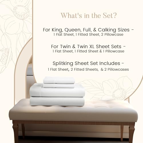 Image of King Size Sheets Deep Pocket Set, 4PC Breathable Sheets King Size - Seafoam | 800 Thread Count King Size Sheet & Pillowcase Sets, OEKO-TEX Certified, Luxury Sateen Weave, 15 inch Deep Pocket Bed Sheet