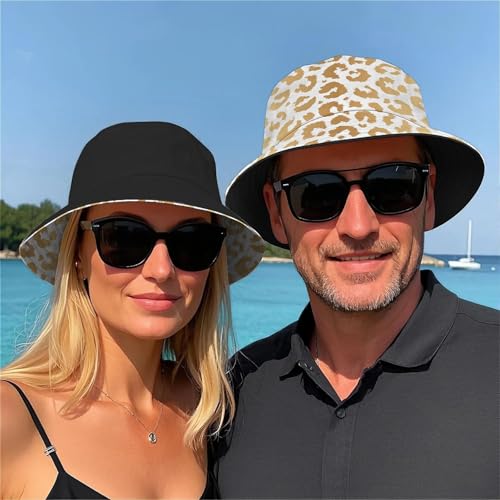 Image of Cool Bucket Hat Beach Sun Hat Beach Fishing Hat for Men Women Teens, Reversible Double-Side-Wear