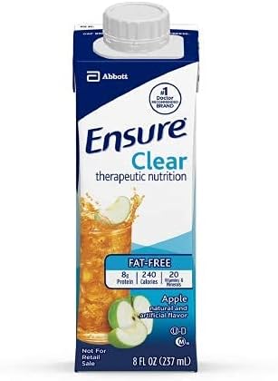 Abbott Nutrition 12 Pc Ensure Clear Apple Flavor Liquid Oral Supplement 8 Oz Recloseable Tetra Carton