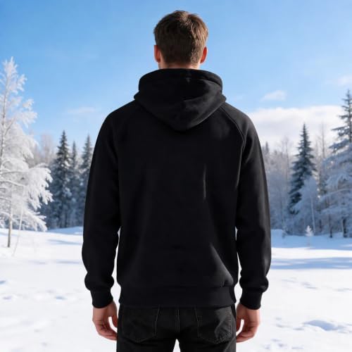 Fleece Hoodie Men Faux Suede Fleece Lined Quarter Zip Hoodies with Pockets - image 5